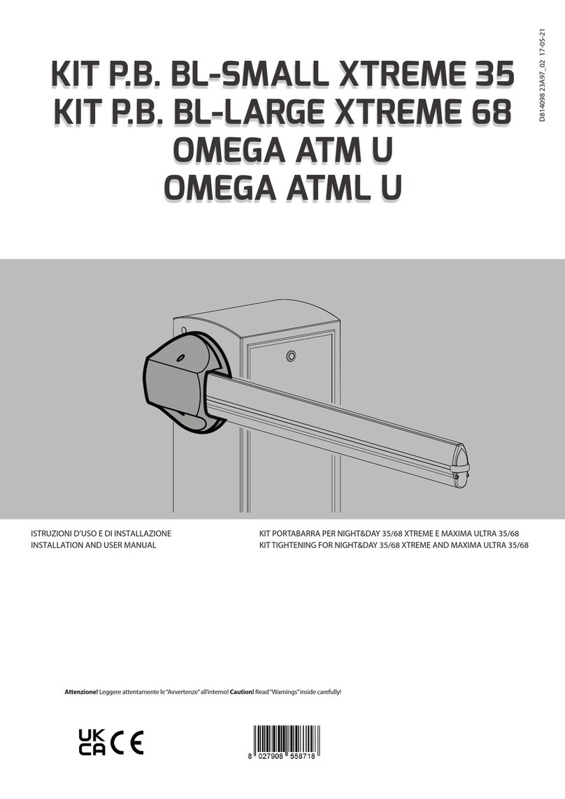 BFT KIT P.B. BL-SMALL XTREME 35 Installation and user manual