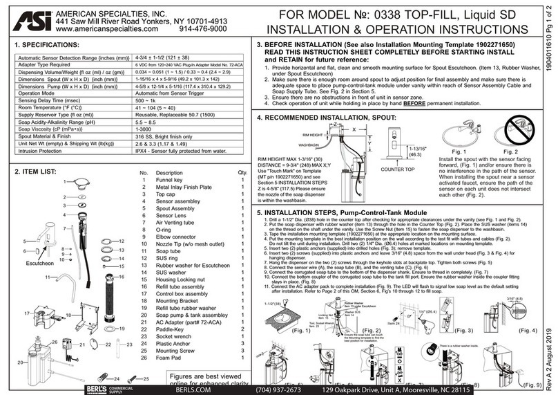 ASI 0338 Installation & operation instructions