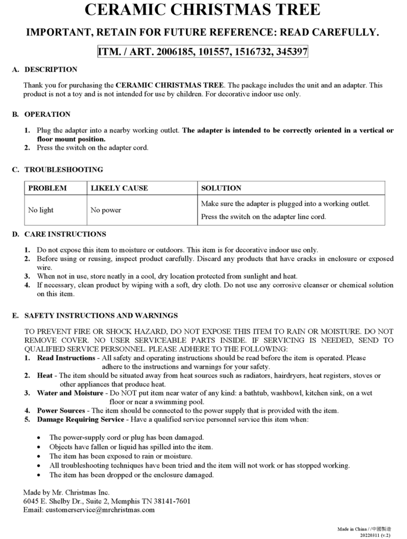 Mr. Christmas 2006185 User manual