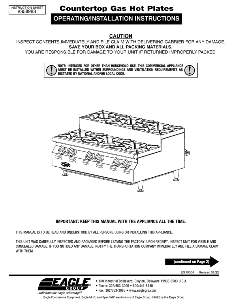 Eagle Group CLHP-2-NG Operating & installation instructions Eagle Group CLHP-2-NG Operating & installation instructions