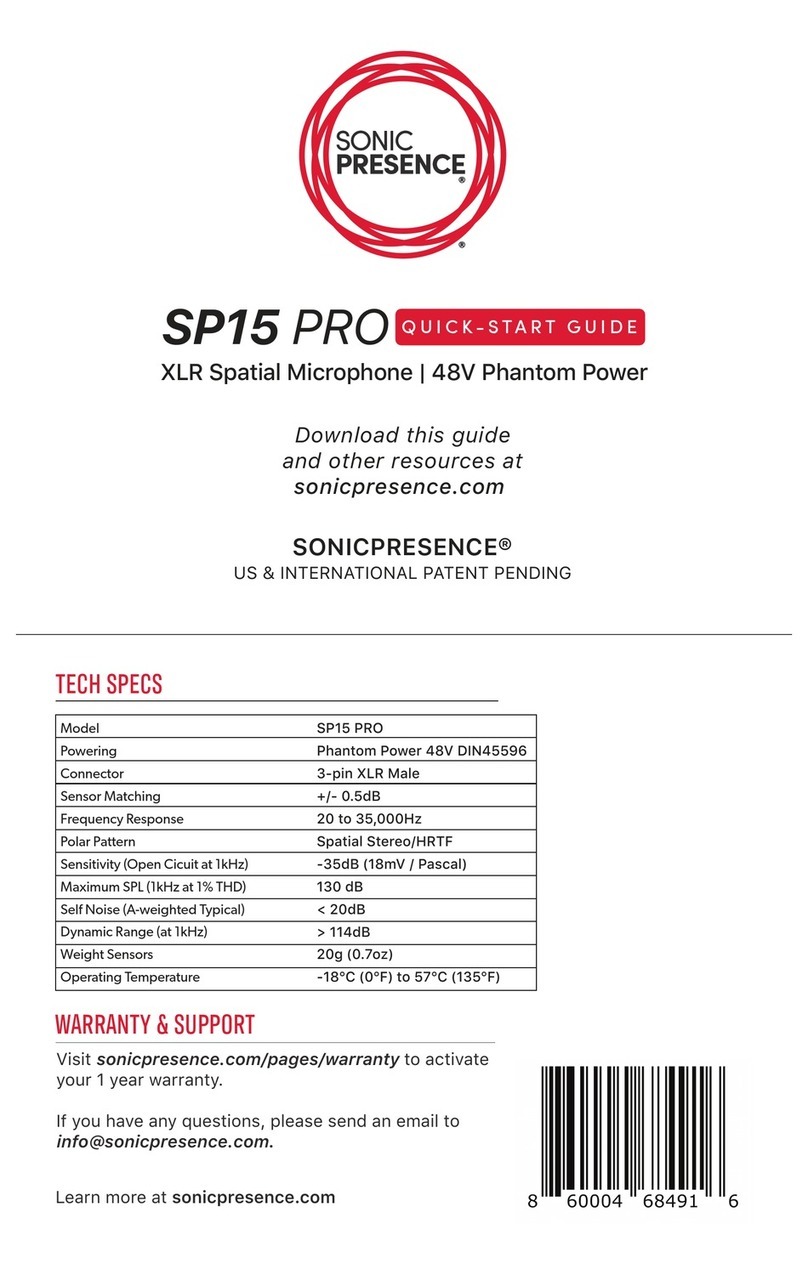 SONICPRESENCE SP15 PRO quick start guide