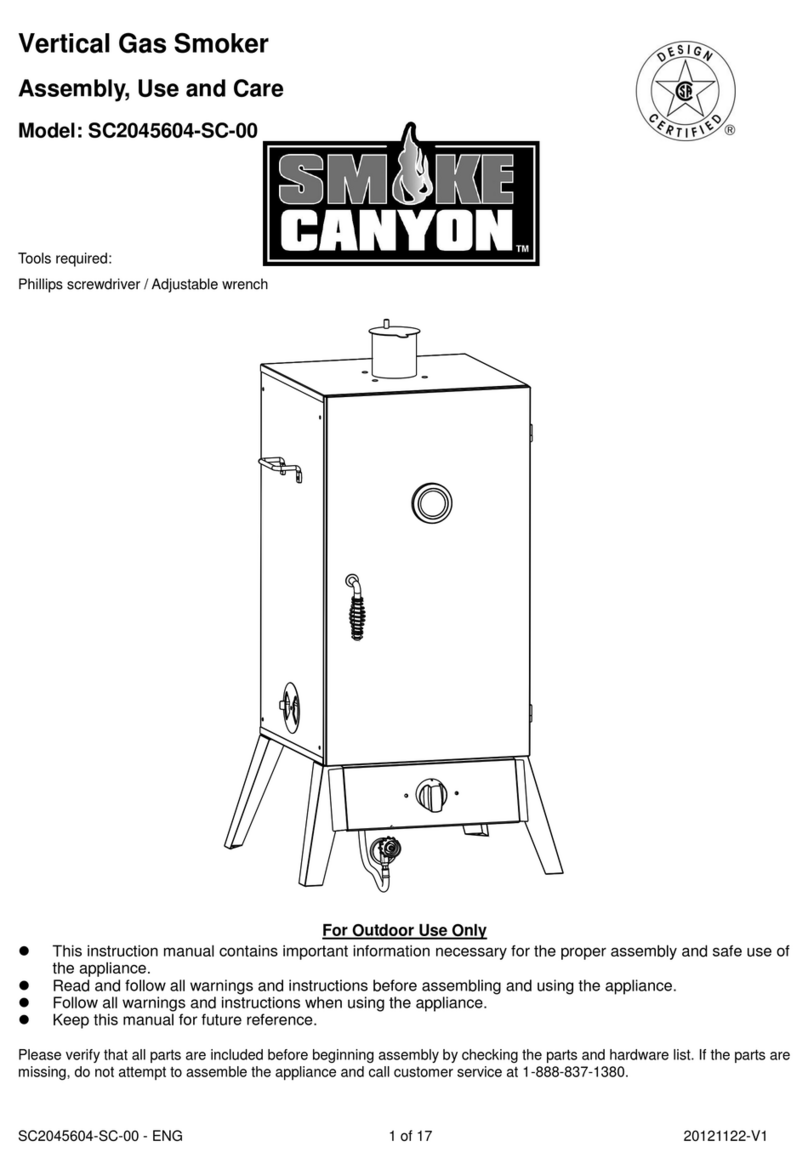Smoke Canyon SC2045604-SC-00 Assembly, use and care manual