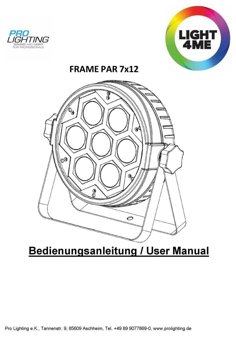Pro Lighting FRAME PAR 7x12 user manual