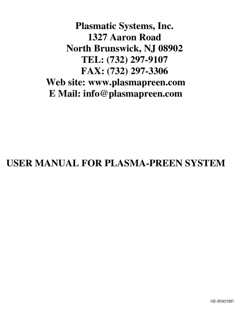 Plasmatic Systems PLASMA-PREEN I user manual