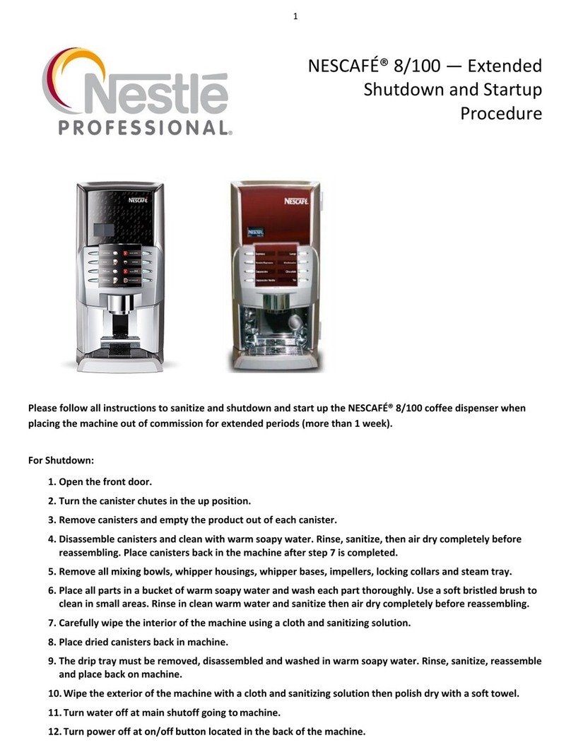 NESTLE NESCAFE Professional 8/100 quick start guide