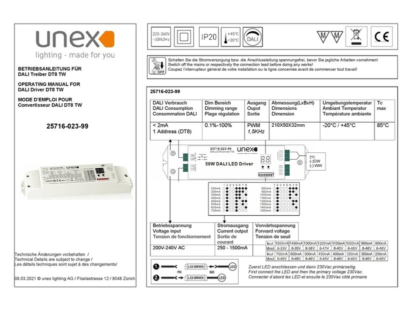 Unex MC-D-250-1000-050W-TW operating manual