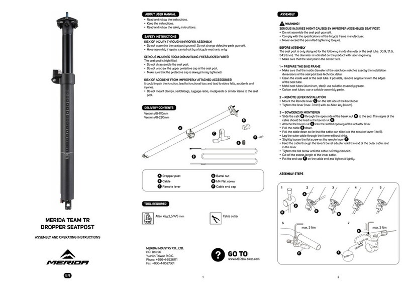 Merida TEAM TR Assembly and operating instructions