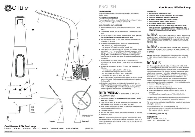 OttLite F26WGC User manual
