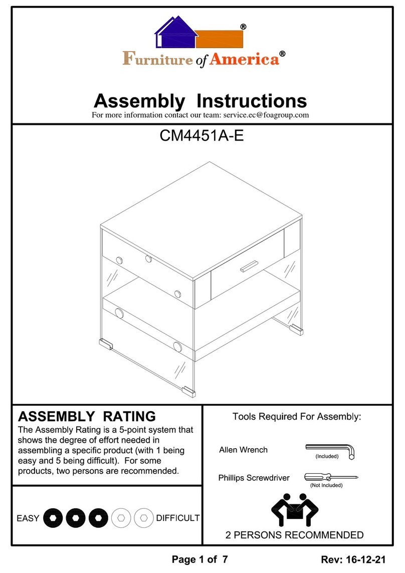 Furniture of America Raya CM4451A-E Assembly instructions