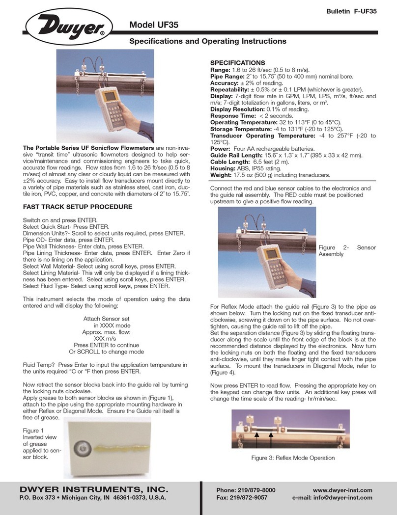 Dwyer Instruments UF35 operating instructions