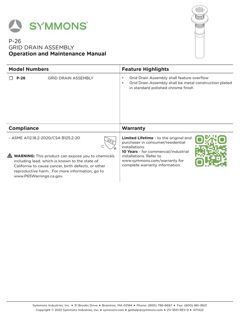 Symmons P-26 User manual