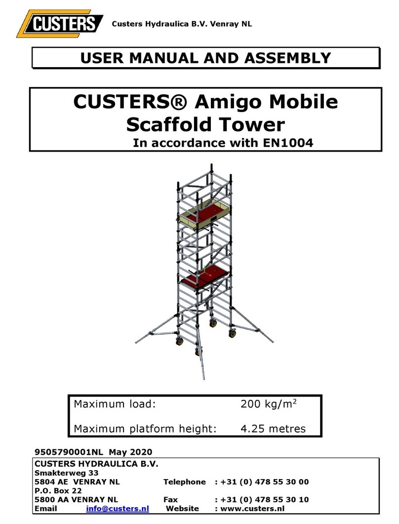 CUSTERS Amigo Mobile Scaffold Tower User Manual and Assembly Guide