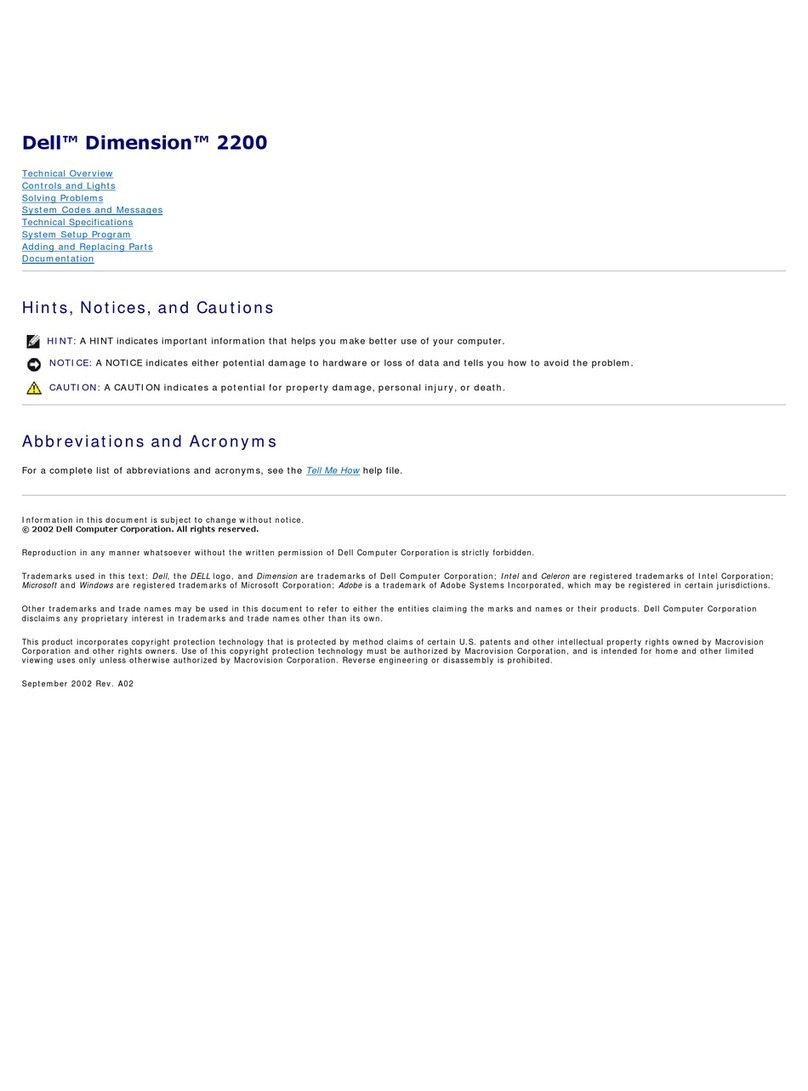 Dell Dimension 2200 User manual