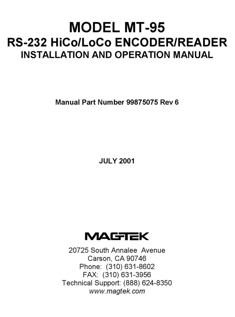 Magtek MT-95 Installation and operation manual