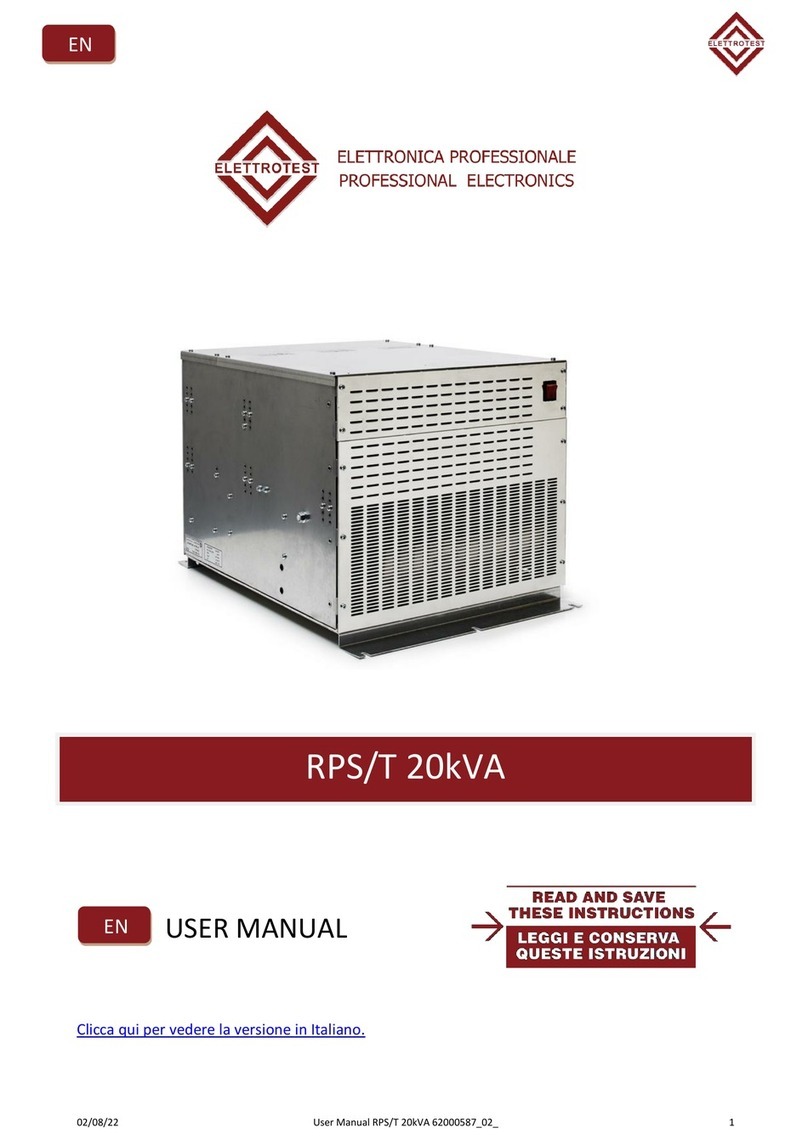 Elettrotest RPS/T 20kVA User manual