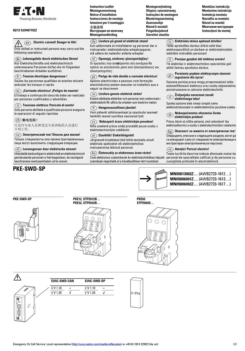Eaton PKE-SWD-SP Instruction leaflet