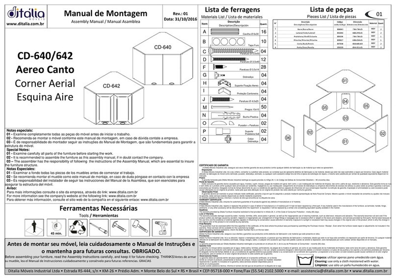 DITALIA CD-640 Assembly manual