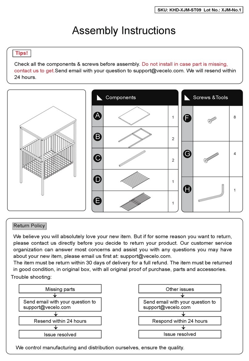 VECELO KHD-XJM-ST09 Assembly instructions