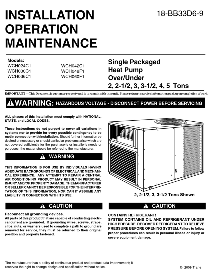 Trane WCH024C1 Owner's manual