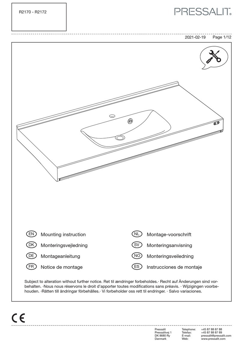 Pressalit Care R2170 Mounting instruction