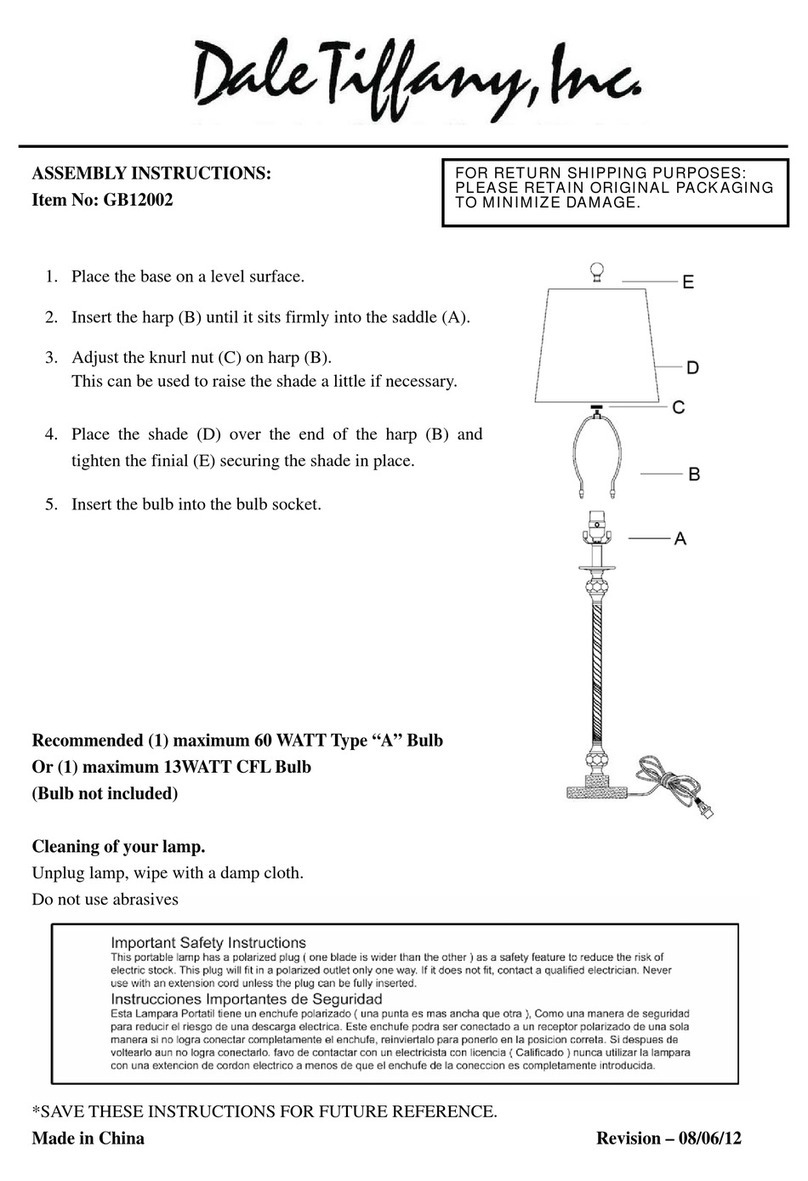 Dale Tiffany GB12002 Assembly instructions