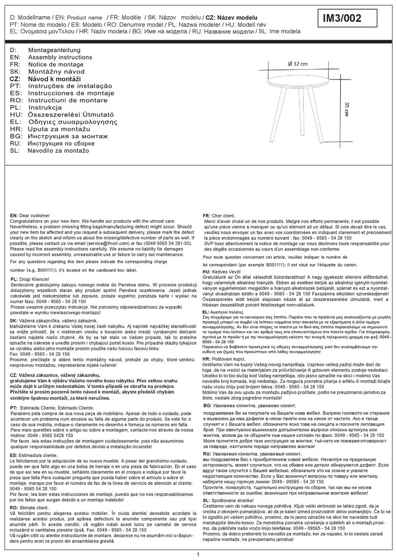 Finori IM3/002 User manual