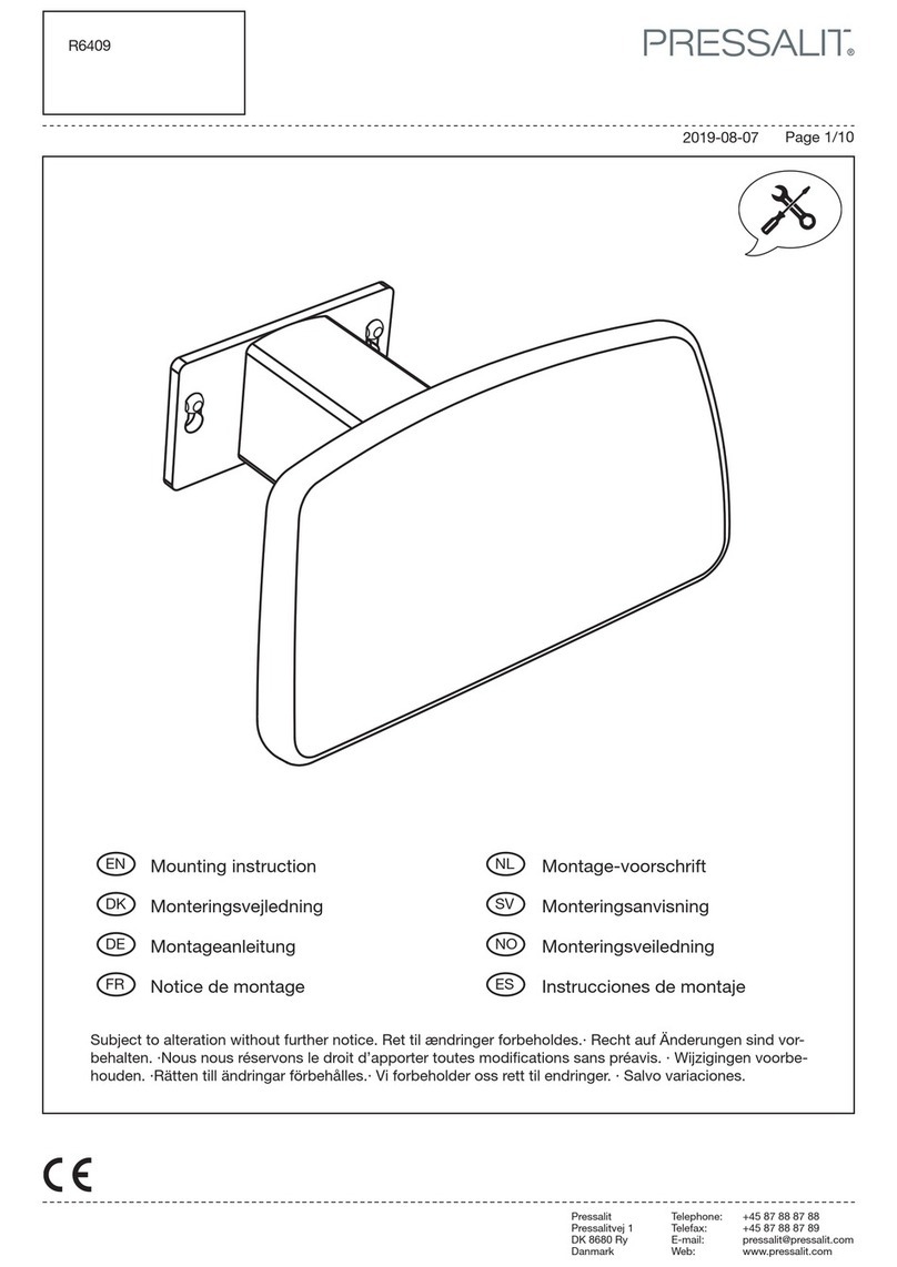Pressalit R6409 Mounting instruction Pressalit R6409 Mounting instruction
