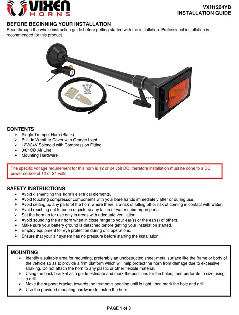 Vixen Horns VXH1264YB installation guide Vixen Horns VXH1264YB installation guide