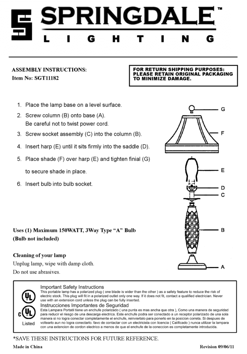 Springdale Lighting SGT11182 User manual
