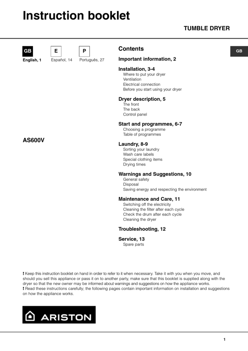 Ariston AS600V User manual