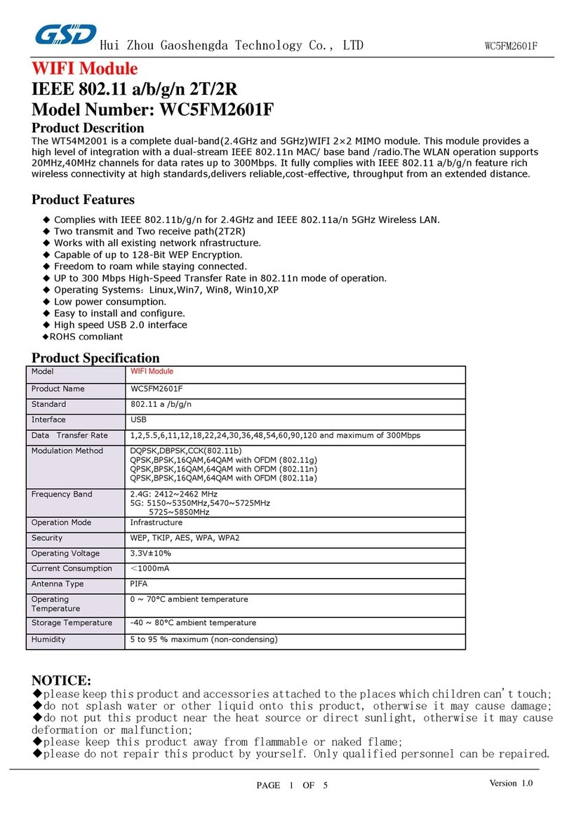 GSD WC5FM2601F user manual