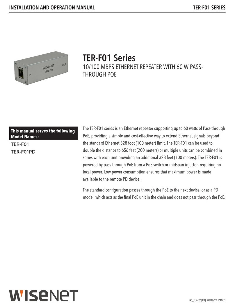 Hanwha Techwin WISENET TER-F01 Series Installation and operation manual