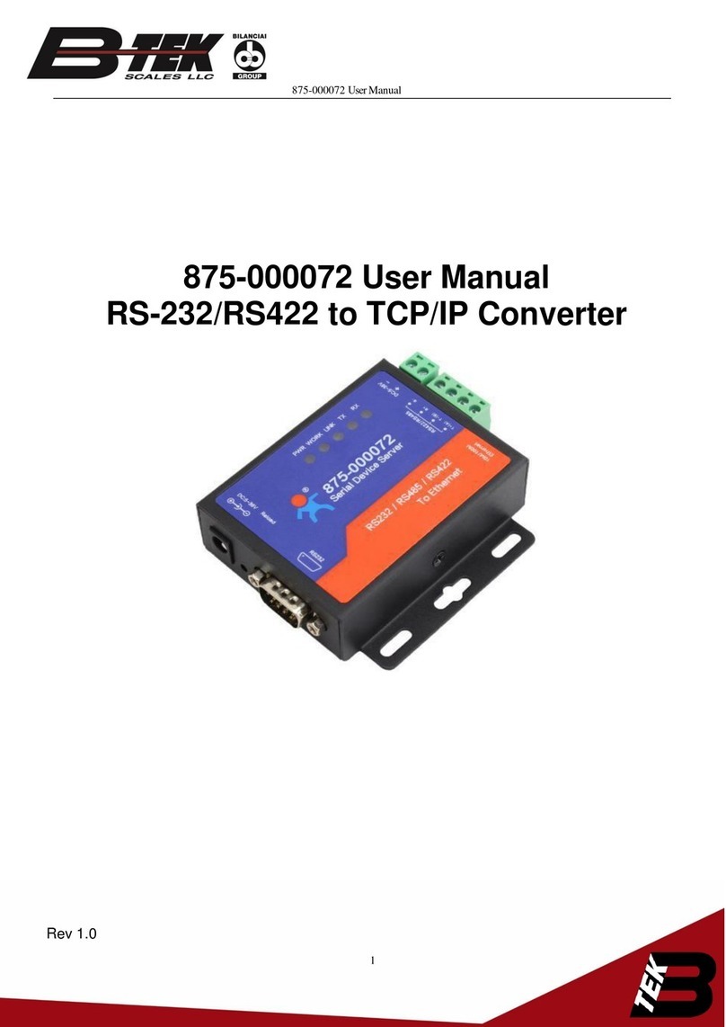 B-TEK Scales 875-000072 user manual
