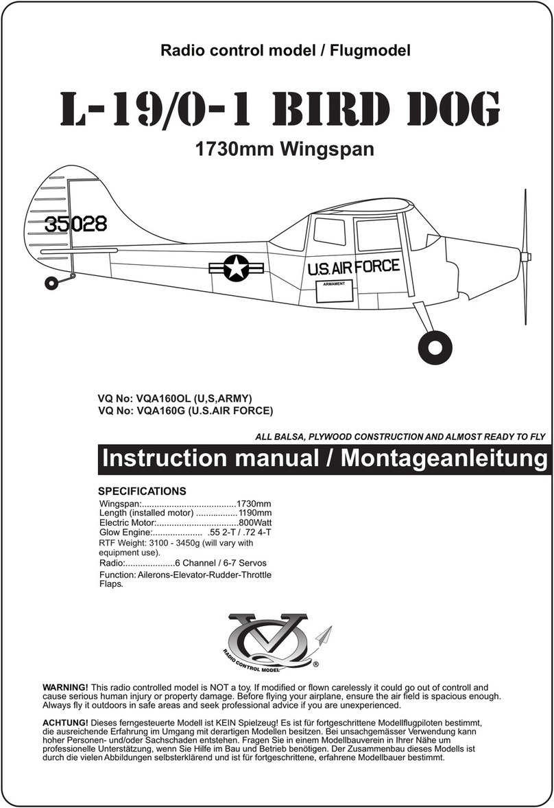 Radio control model L-19/0-1 BIRD DOG 1730mm Wingspan User manual