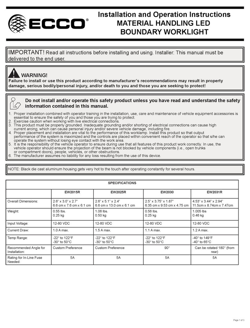 Ecco EW2031R Installation and operation instruction