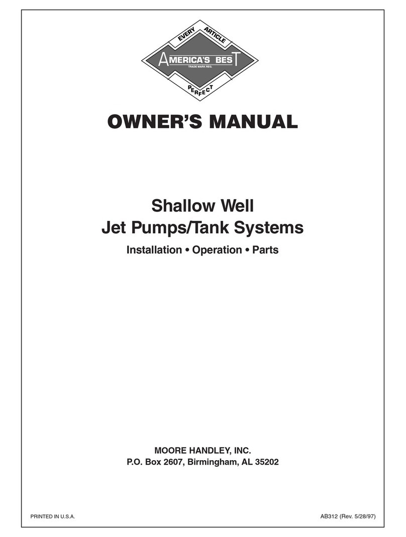 MOORE HANDLEY ABFNC 1/2HP owner's manual