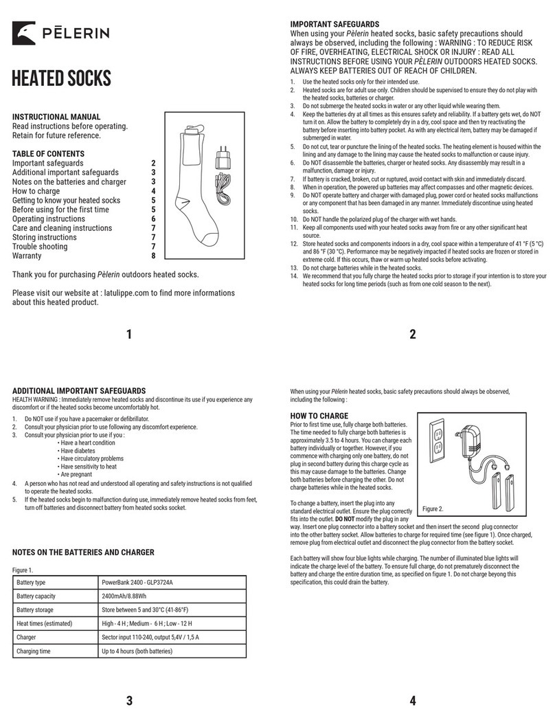 PELERIN Heated Socks instruction manual