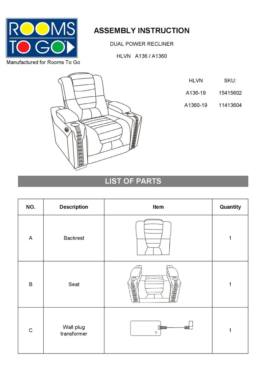 ROOMS TO GO HLVN A136-19 Assembly instruction