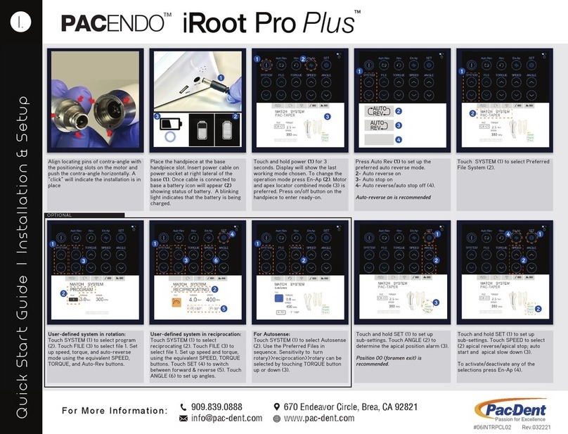 Pac-Dent PACENDO iRoot Pro Plus Installation & setup