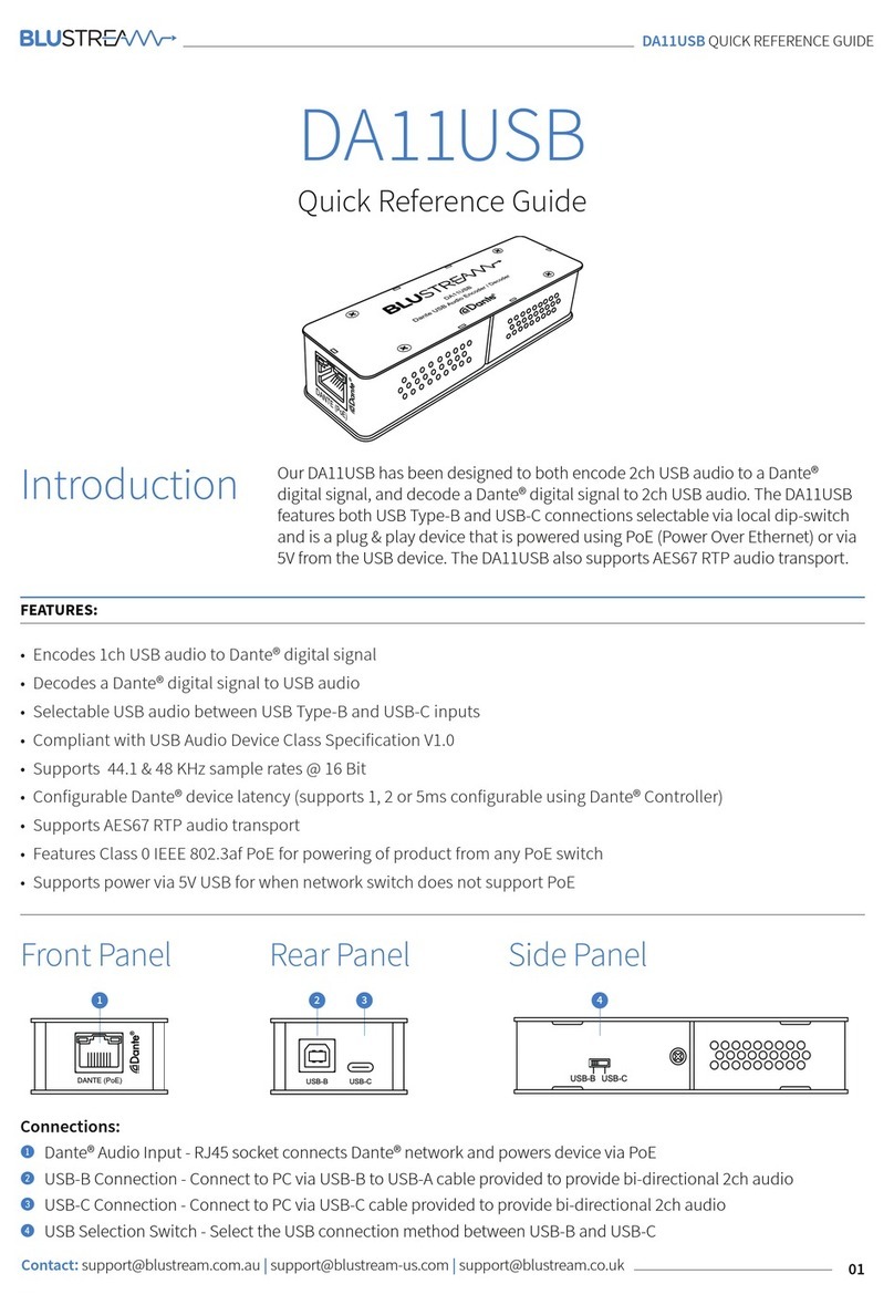Bluestream DA11USB Quick reference guide