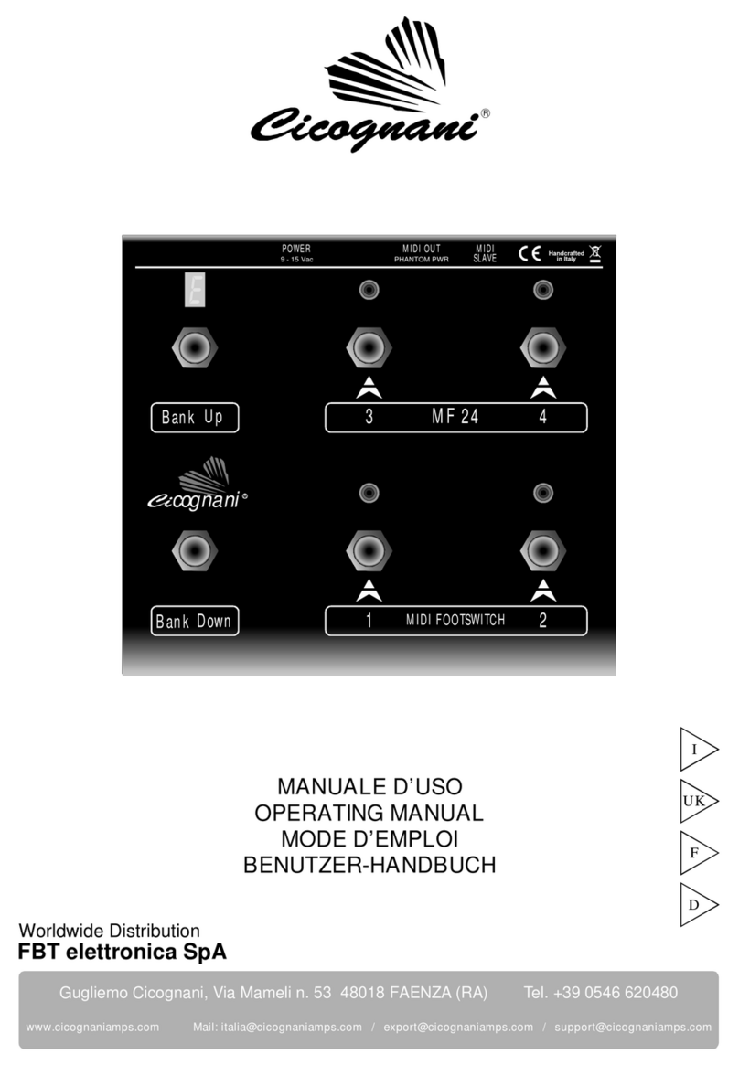 Cicognani MIDI FOOTSWITCH MF 24 operating manual