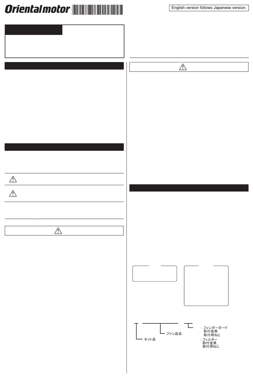 Oriental motor MBD Series operating manual