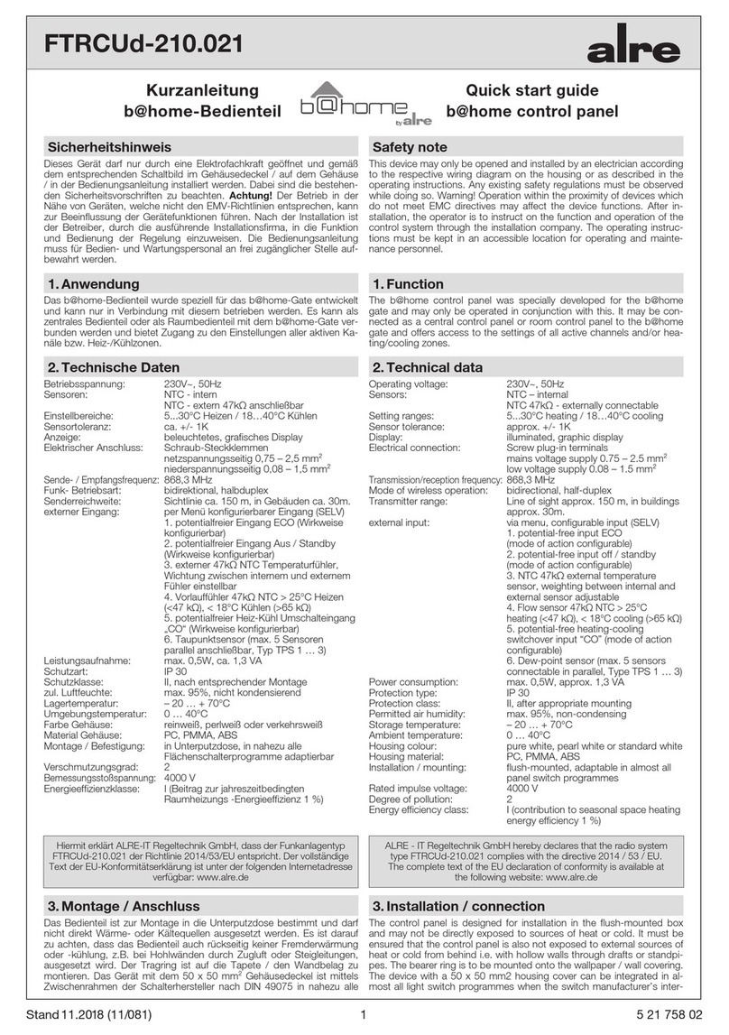 alre b@home FTRCUd-210.021 quick start guide