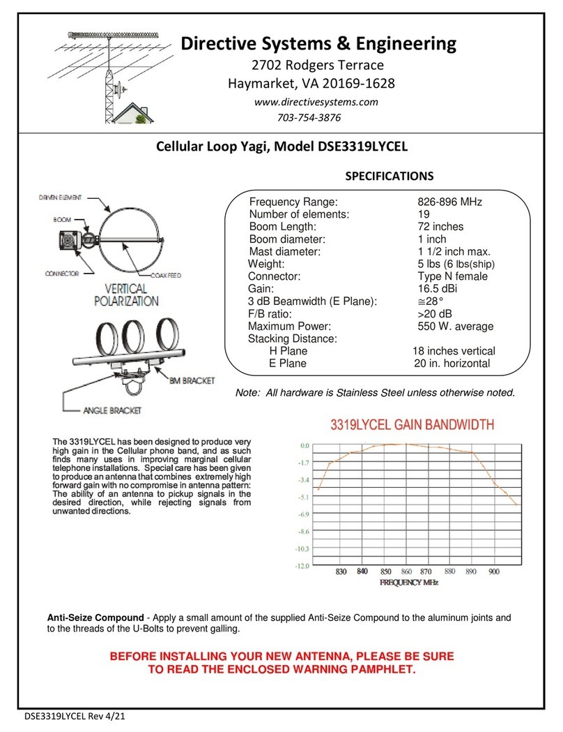 Directive Systems & Engineering Yagi DSE3319LYCEL User manual Directive Systems & Engineering Yagi DSE3319LYCEL User manual