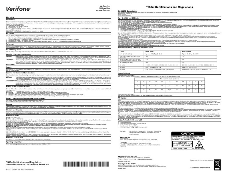 VeriFone T650m User manual