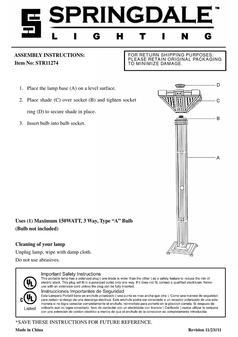 Springdale Lighting STR11274 User manual Springdale Lighting STR11274 User manual