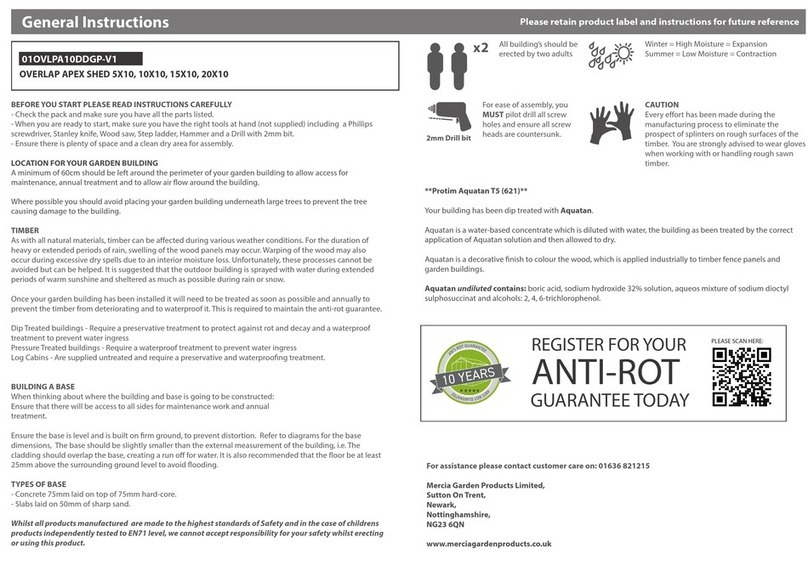 Mercia Garden Products 01OVLPA10DDGP-V1 Instruction manual