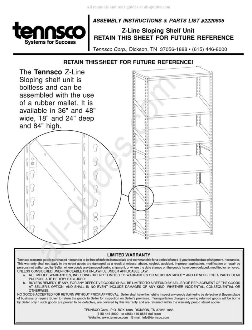 Tennsco Z-Line User manual Tennsco Z-Line User manual