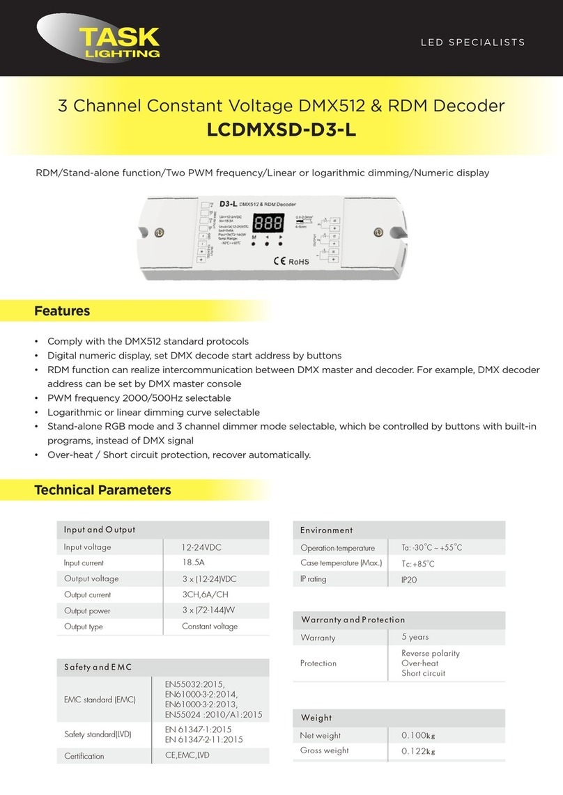 Task Lighting LCDMXSD-D3-L manual