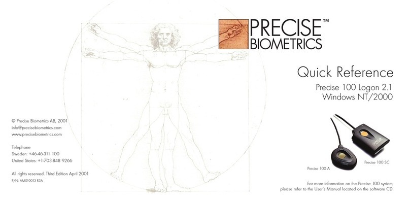 PreCise Biometrics Precise 100 A quick reference